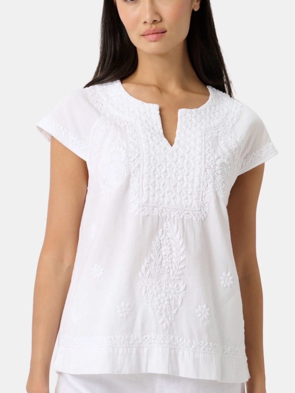 Roller Rabbit Faith Top Fan Favorite Vintage Inspired Floral Embroidery Cotton
